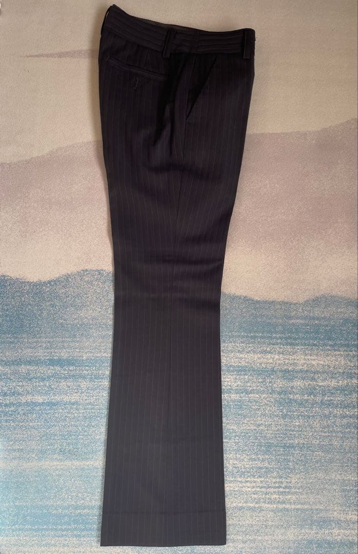 23区　セットアップ　パンツスーツ　ストライプ　ネイビー　上38 下36 美品