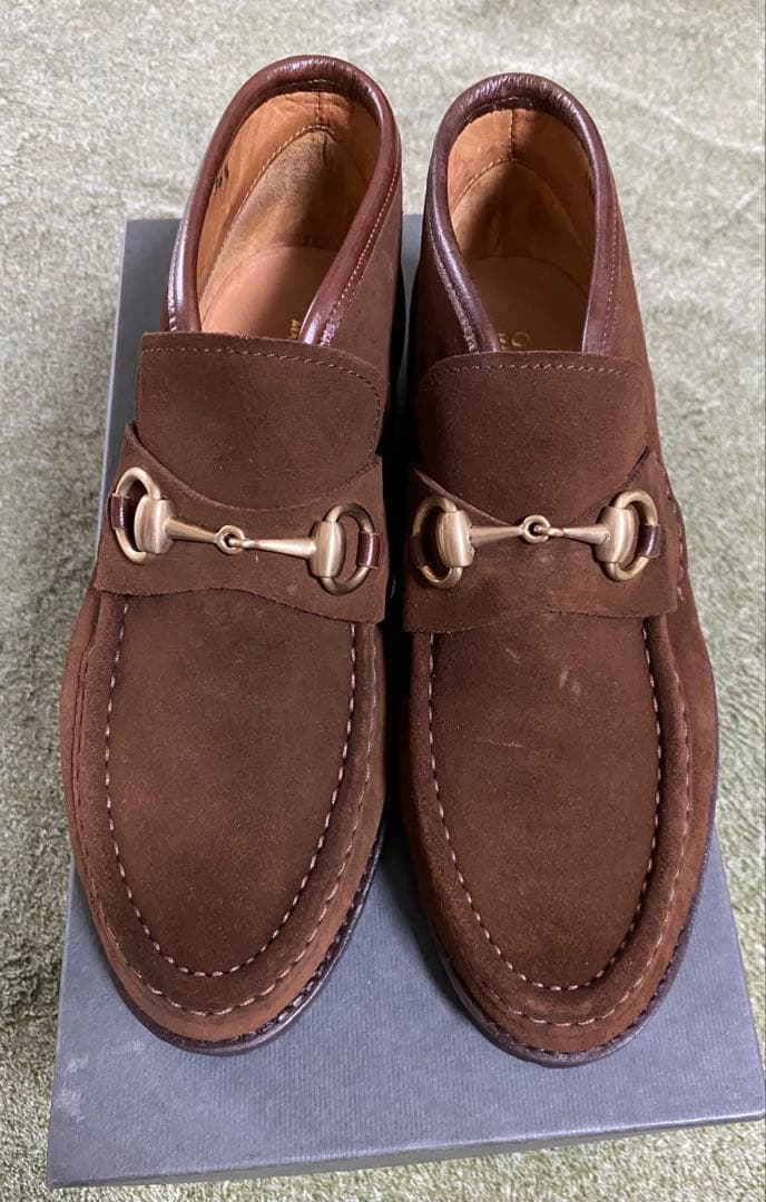 【新品未使用】GUCCI ブラウンスエード ローファー 36.5
