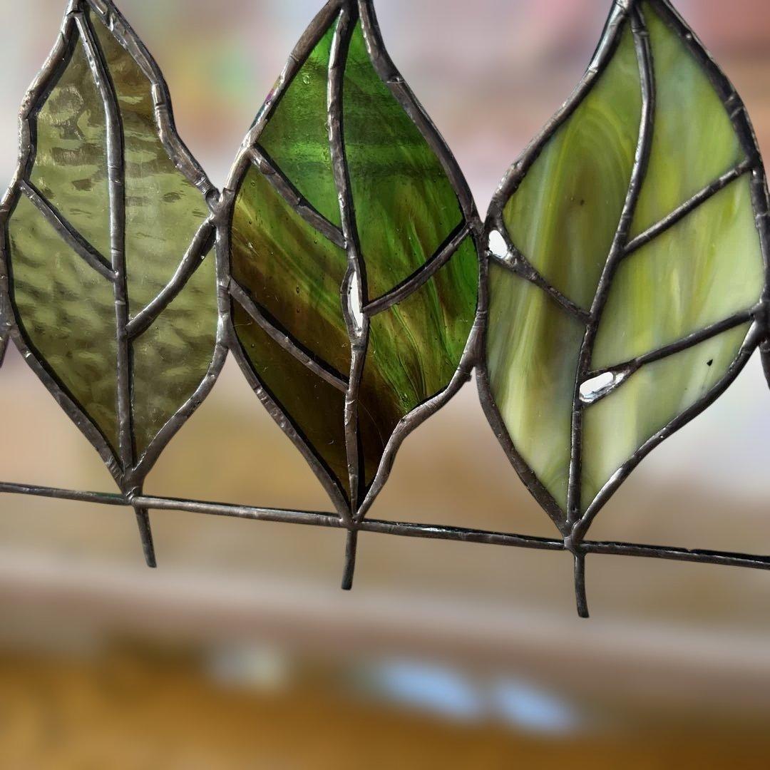 ステンドグラスパネル　葉っぱ達9