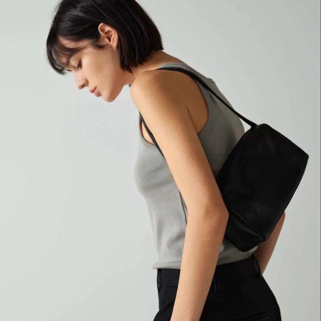 即日発送　Facade pattern レザーボックスショルダーバッグ