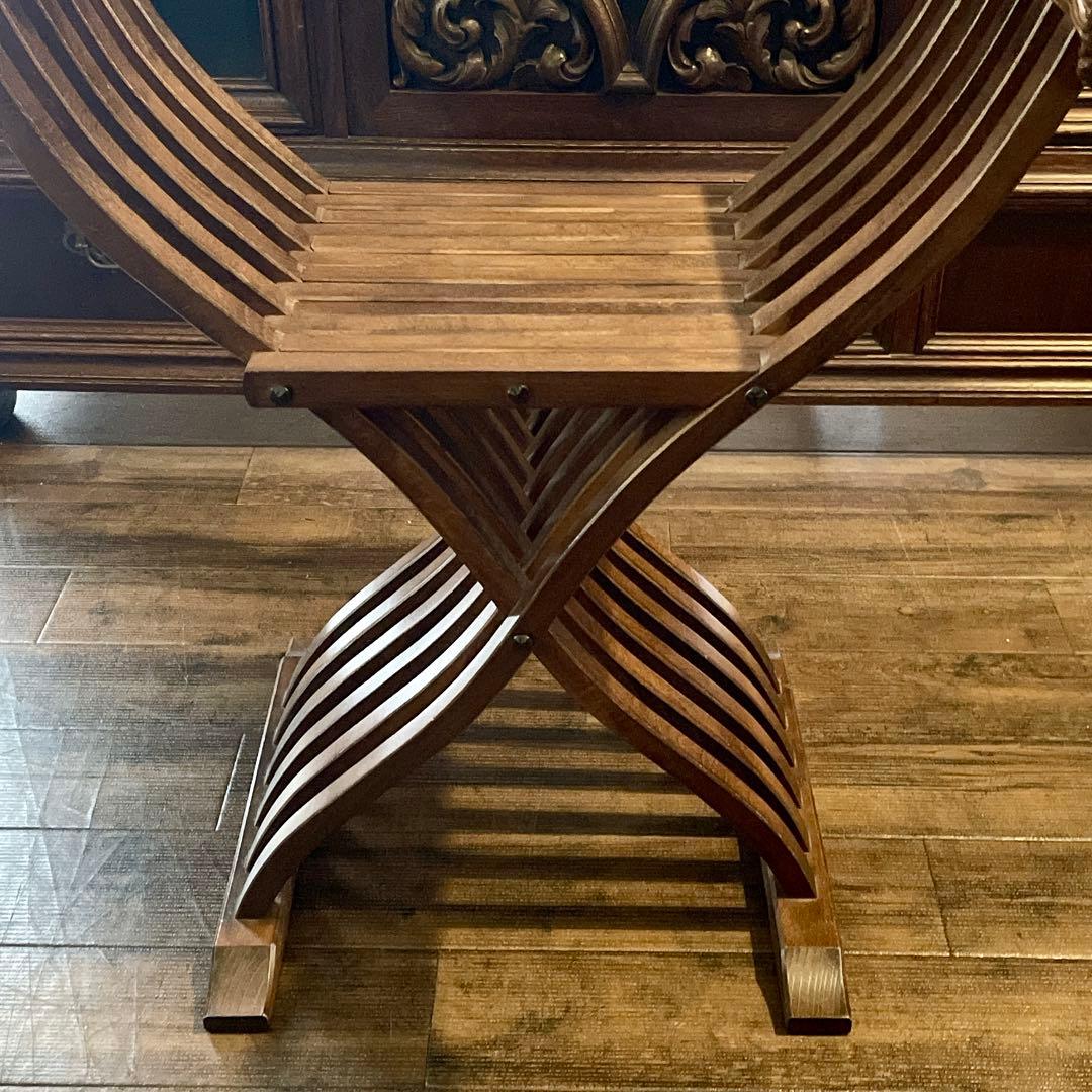 r105r118 イタリア製 サヴォナローラチェア ライオンチェア 折り畳み椅子