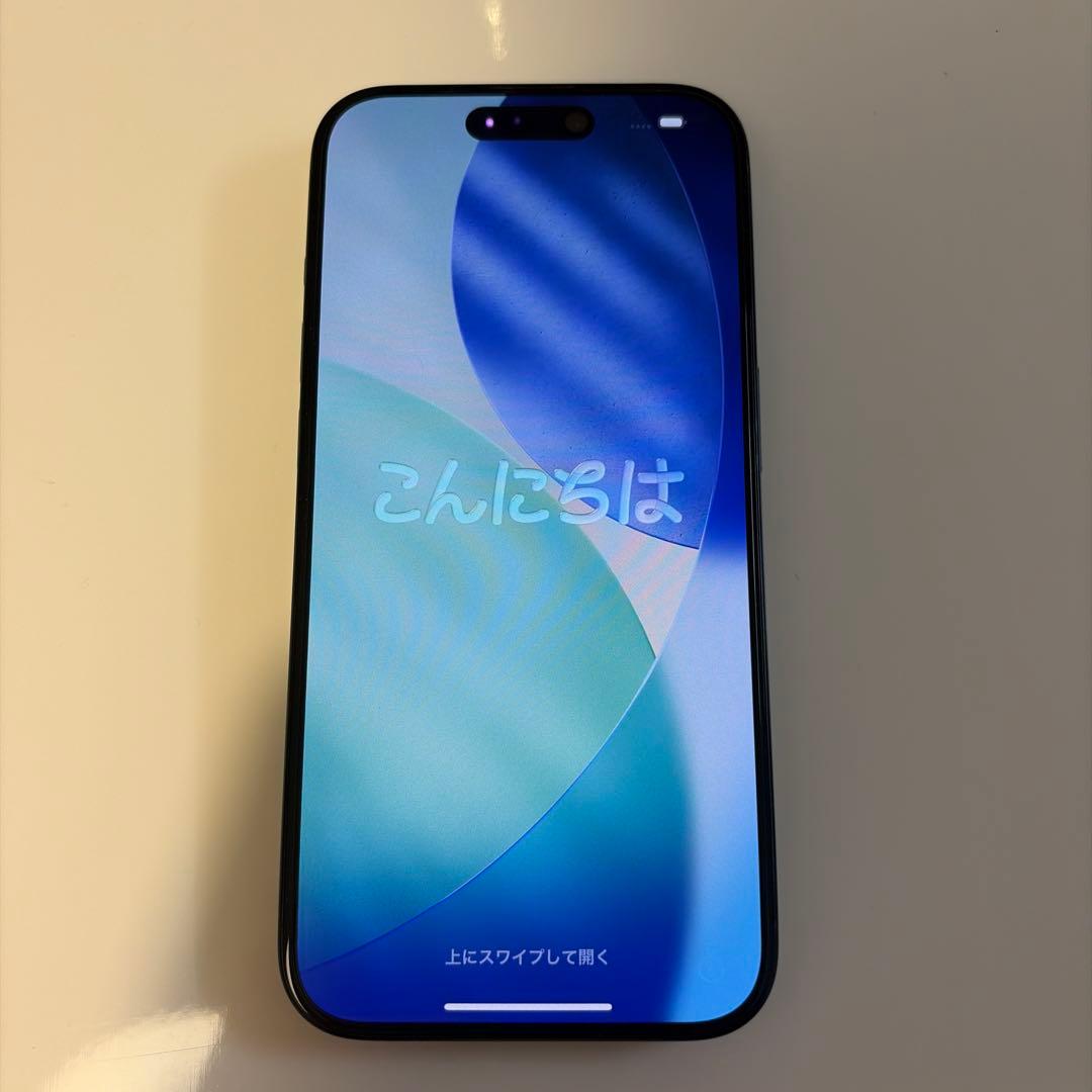 iPhone 15Pro 128GB本体-ブルーチタニウム-動作正常-背面割れ