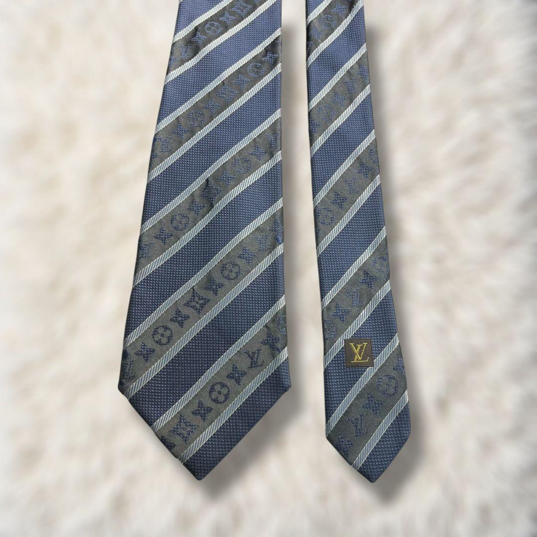 【箱有・美品✨】ルイヴィトン ストライプ モノグラム ジャガード 濃紺黒水 肉厚