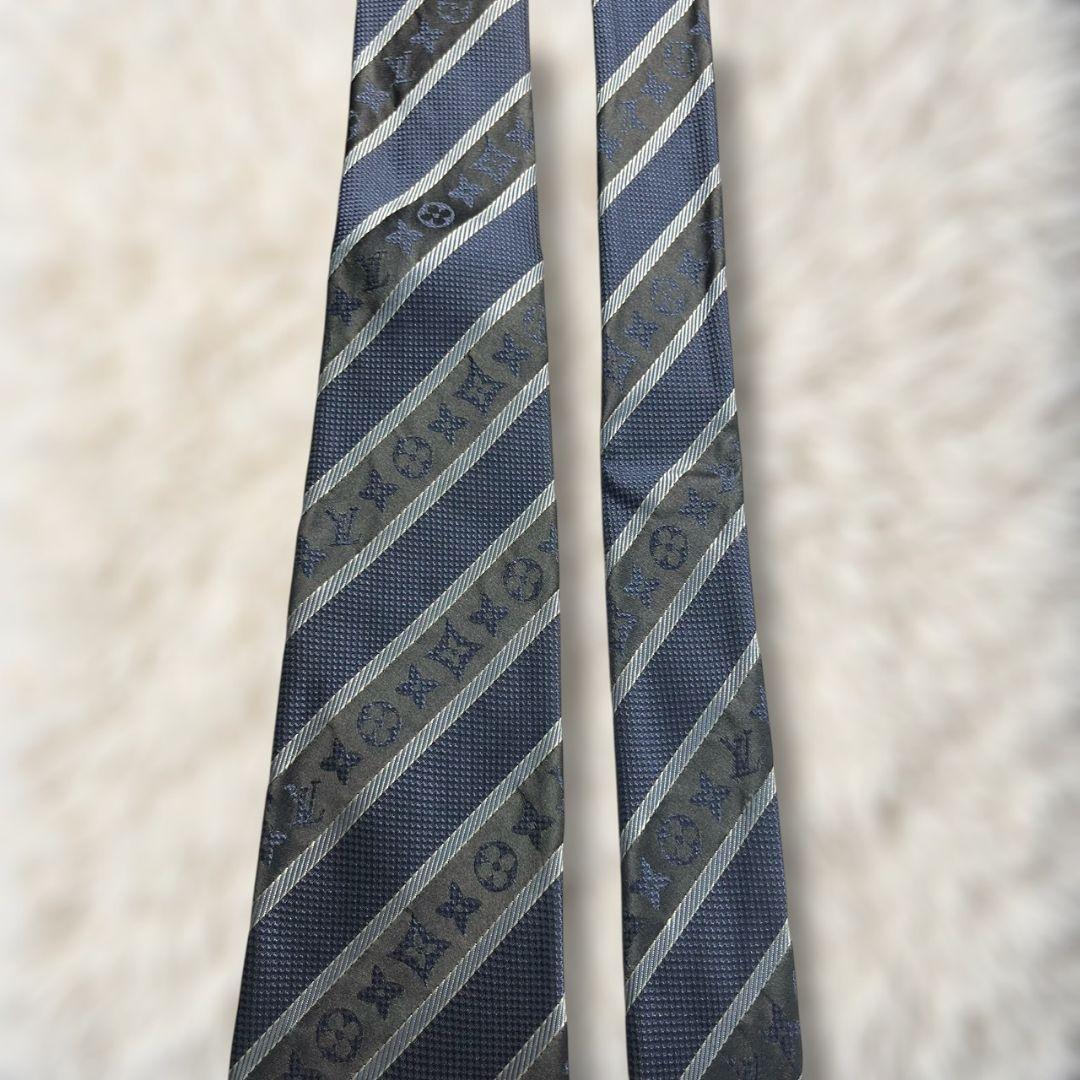 【箱有・美品✨】ルイヴィトン ストライプ モノグラム ジャガード 濃紺黒水 肉厚