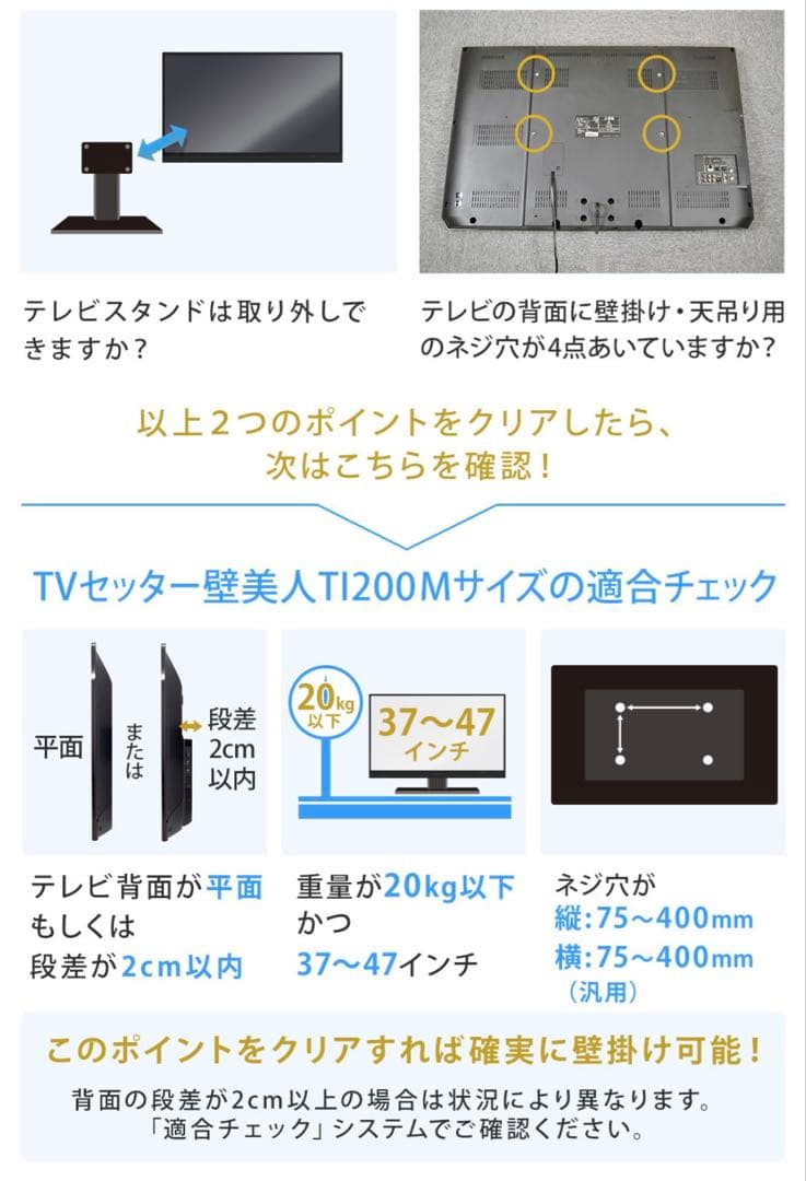 TVセッター 壁美人 Mサイズ ホワイト 配線モール