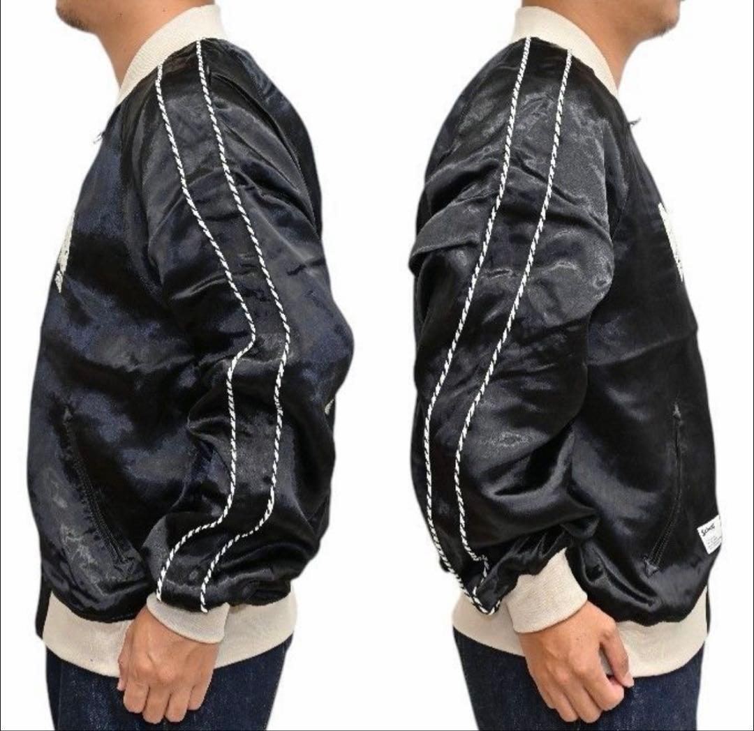 専用　　Schott スカル刺繍 ブラックサテンジャケット M