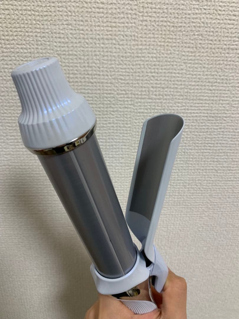 ホワイト カールアイロン 温度調節機能付き