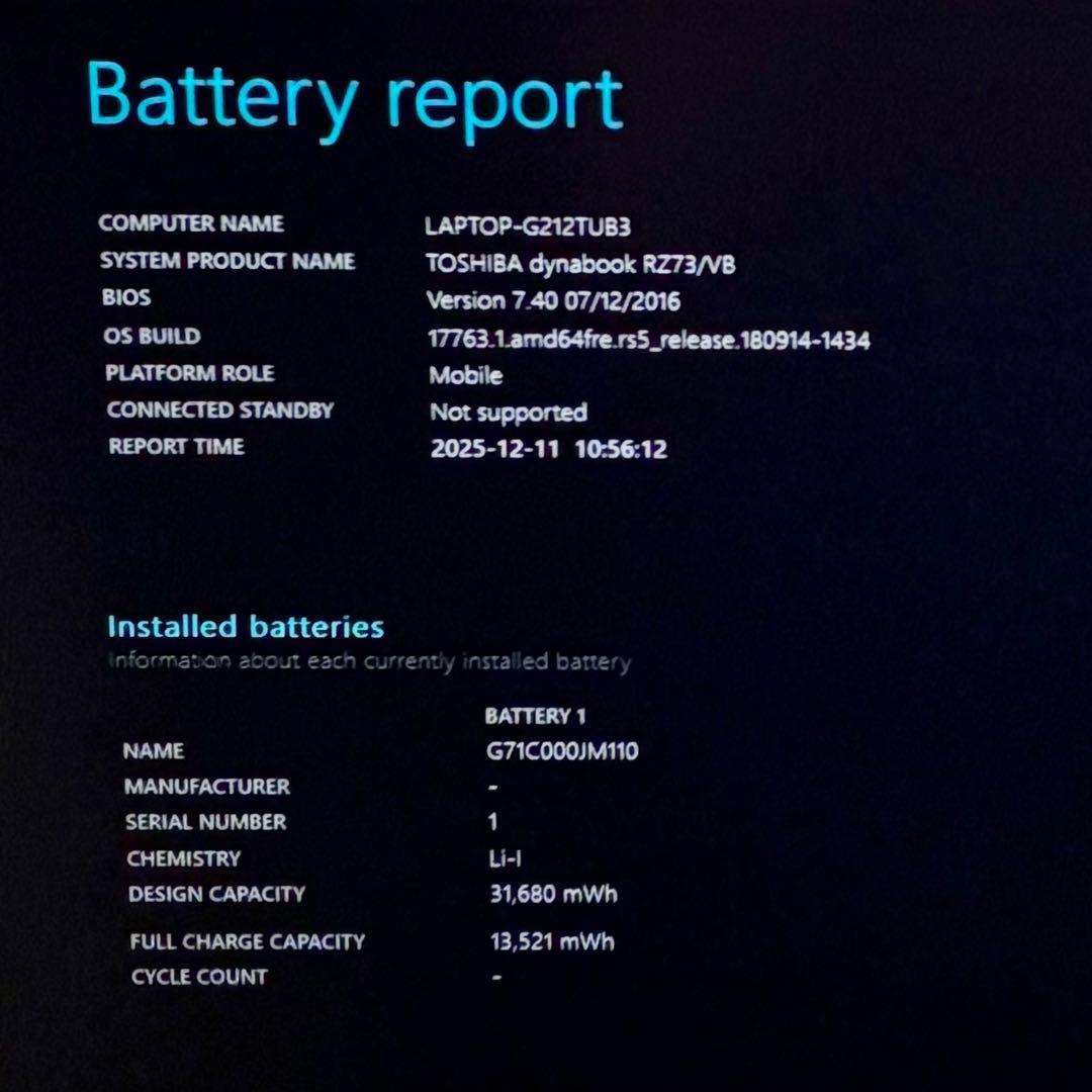 TOSHIBA dynabook RZ73VB SSD256GB パソコン PC