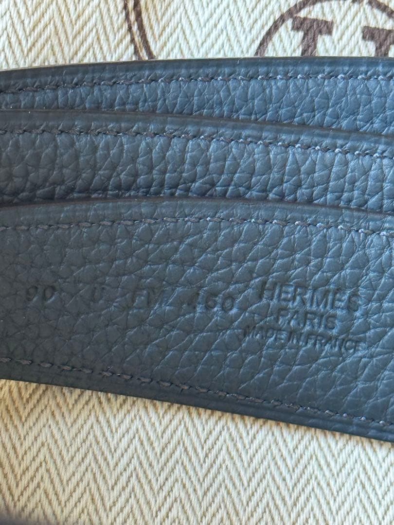 新品•正規品エルメスHERMES 90ベルトバックル H・オ・カレ＆レザーベルト
