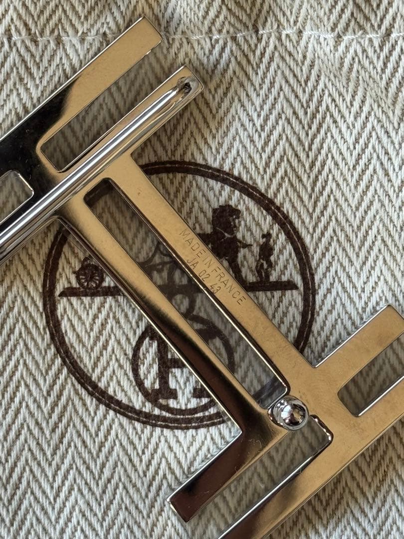 新品•正規品エルメスHERMES 90ベルトバックル H・オ・カレ＆レザーベルト