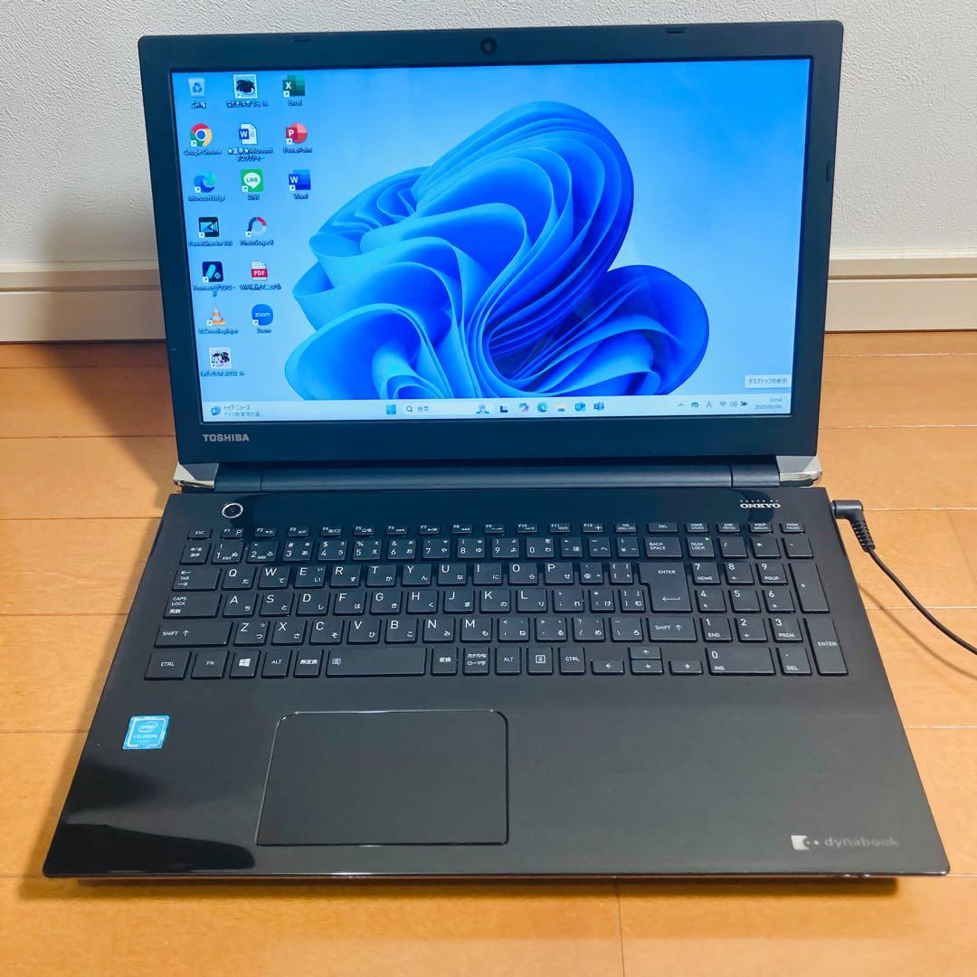 【価格重視】東芝 薄型ノートPC SSD オフィスWin11 プレシャスブラック