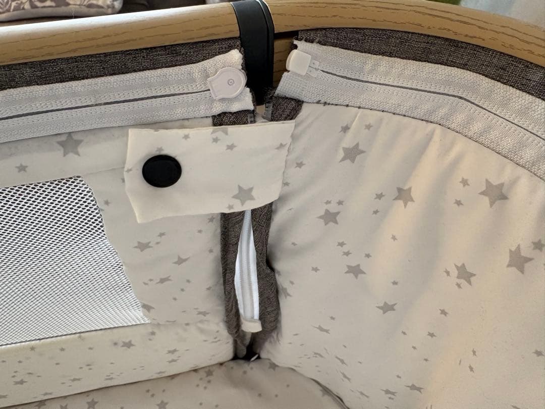 【美品】2023年購入　HZDMJベビーベッド グレー