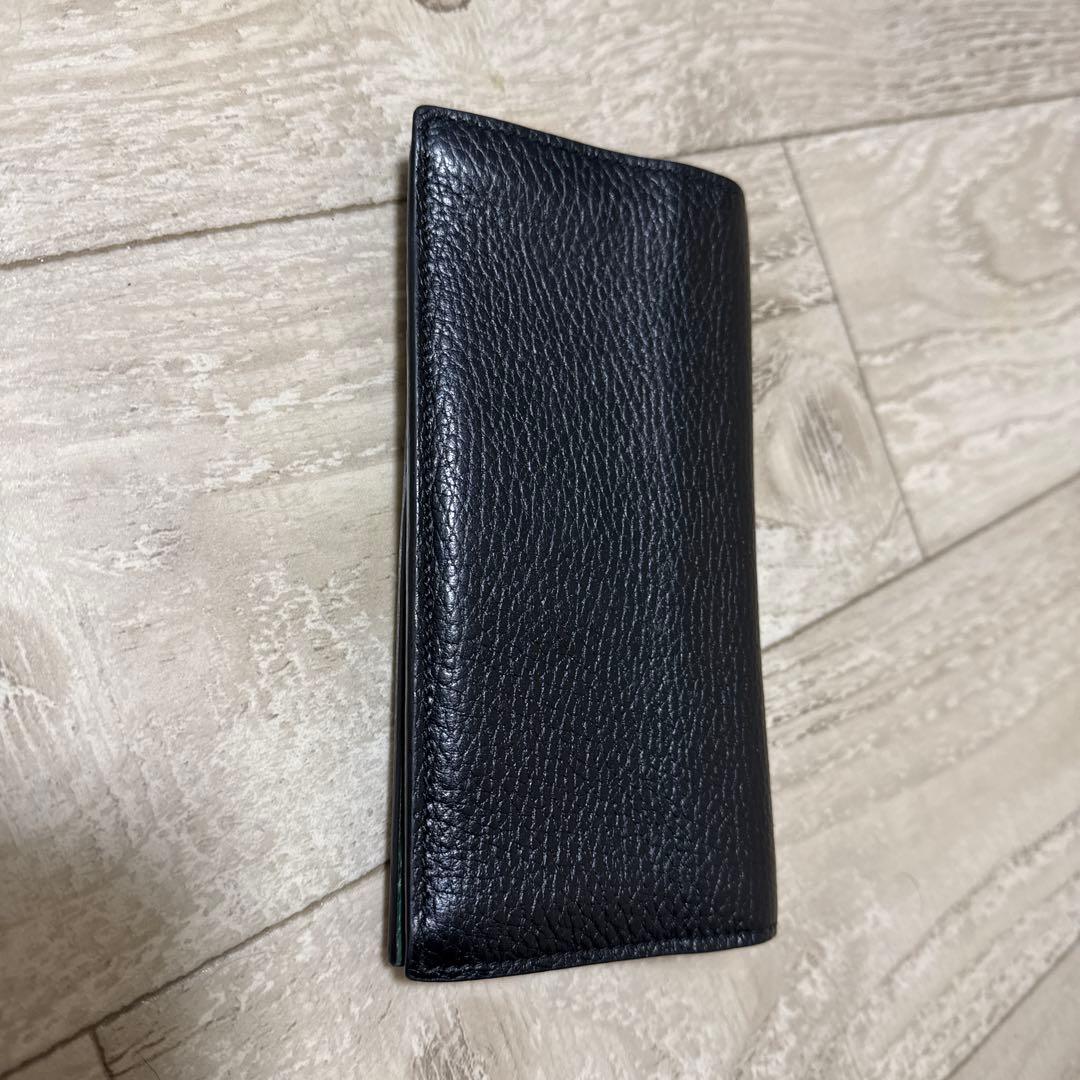 お*ん様 GUCCI レザー長財布 ブラック