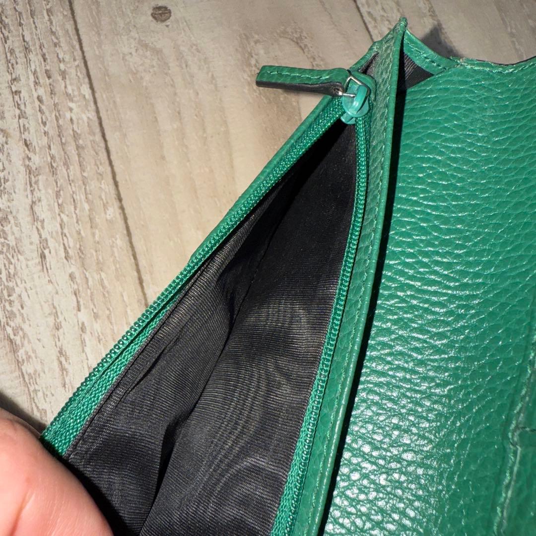 お*ん様 GUCCI レザー長財布 ブラック