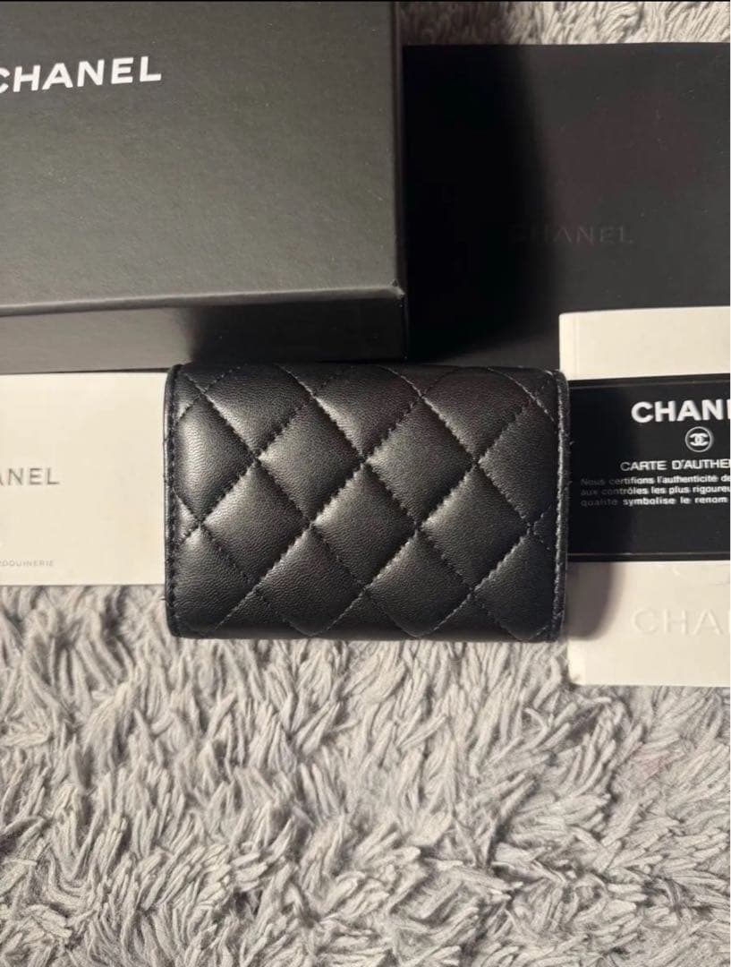 シャネル 財布 SOBLACK 三つ折り ラムスキン CHANEL ソーブラック