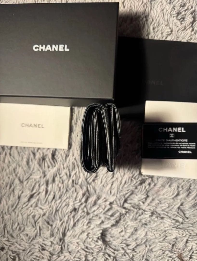シャネル 財布 SOBLACK 三つ折り ラムスキン CHANEL ソーブラック