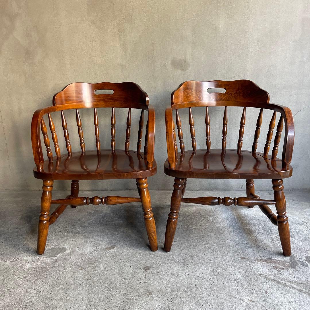 希少 廃盤　柏木工　ウィンザーアームローチェア　オールドヴィンテージ　飛騨家具