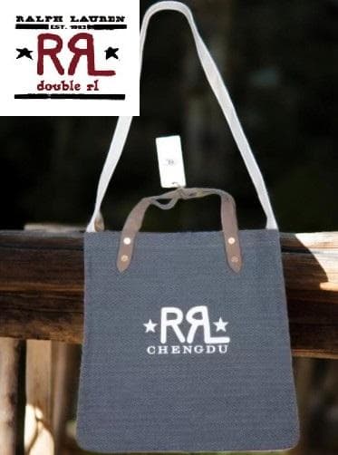 ☆まるこ☆【DOUBLE RLヘリンボーン柄キャンバストートバッグ グレー