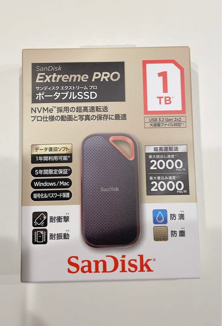 【新品未使用】SanDisk Extreme PRO 1TB ポータブルSSD