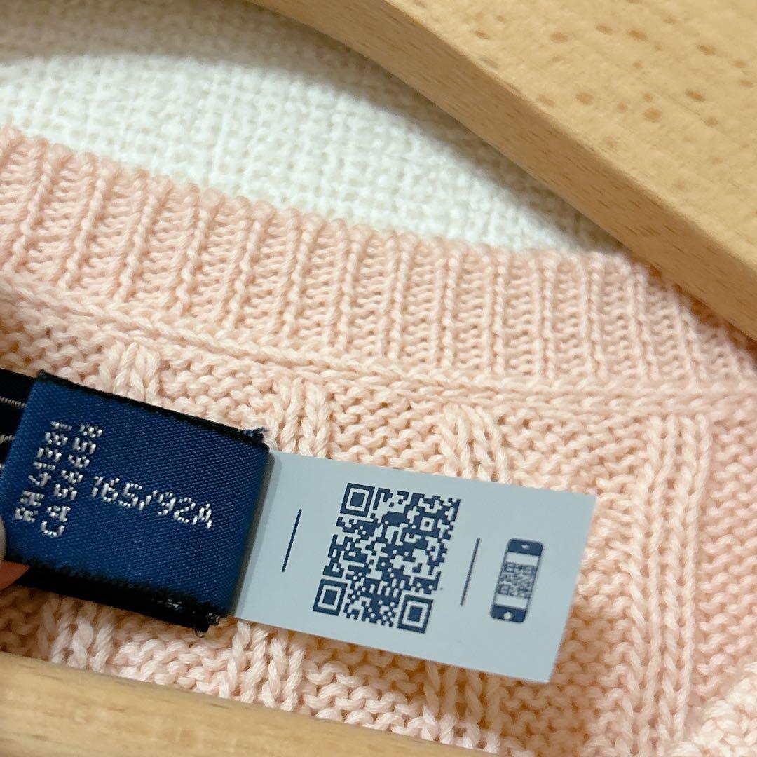 【未使用】ラルフローレン ケーブル　ニット　半袖　カーディガン　ピンク