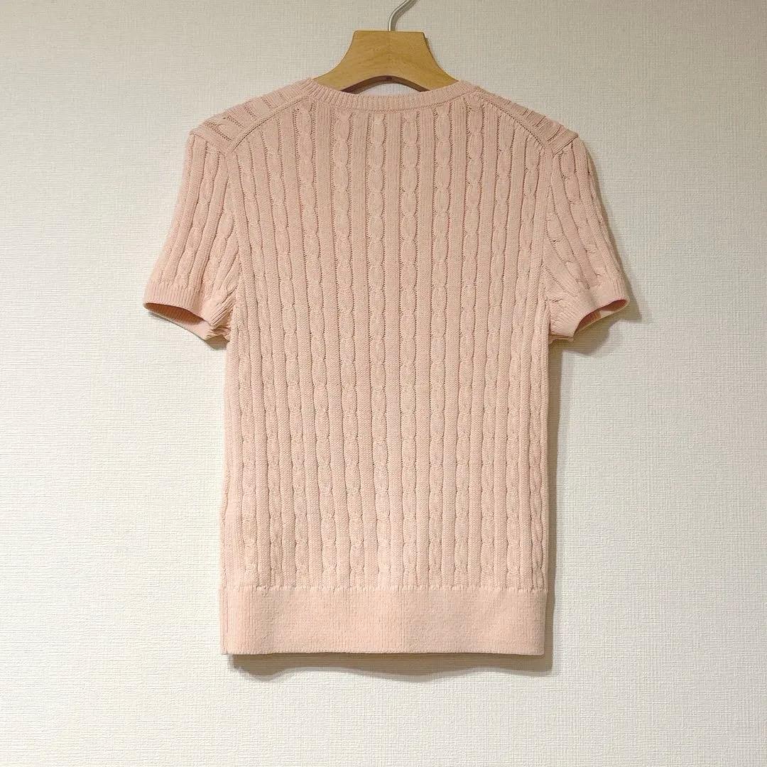 【未使用】ラルフローレン ケーブル　ニット　半袖　カーディガン　ピンク