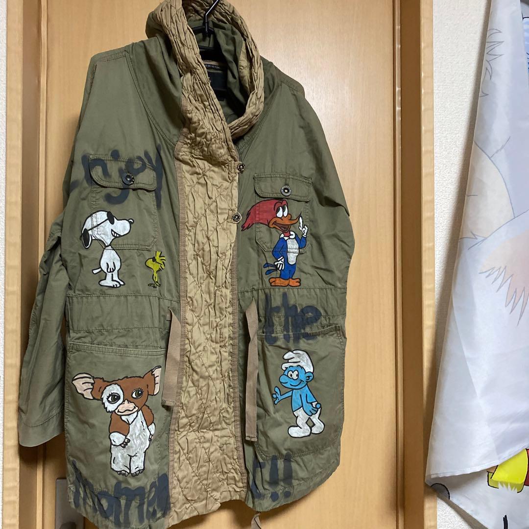 中野ブロードウェイ　コート　kaya リメイク　ペイント