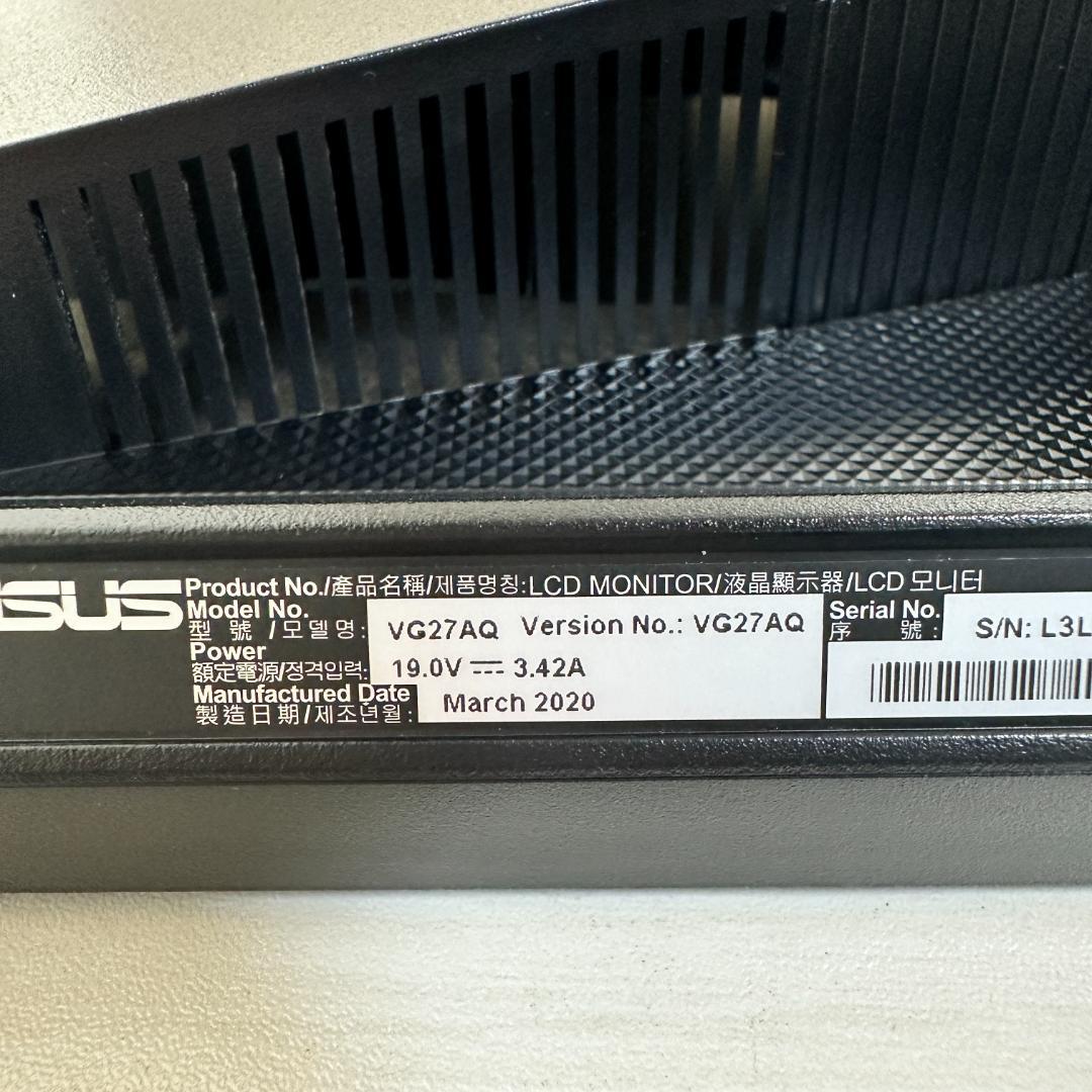 ASUS 165Hz対応 WQHD ゲーミングモニター