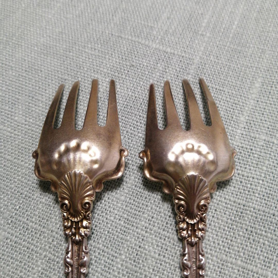 純銀　アンティーク　フォーク2本