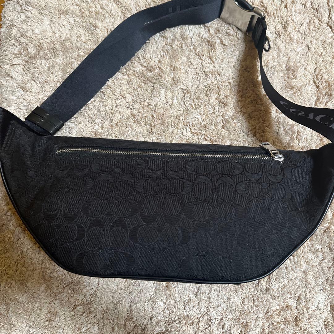 新作　COACH　レーサー ベルトバッグ・シグネチャー ジャカード　ボディバッグ