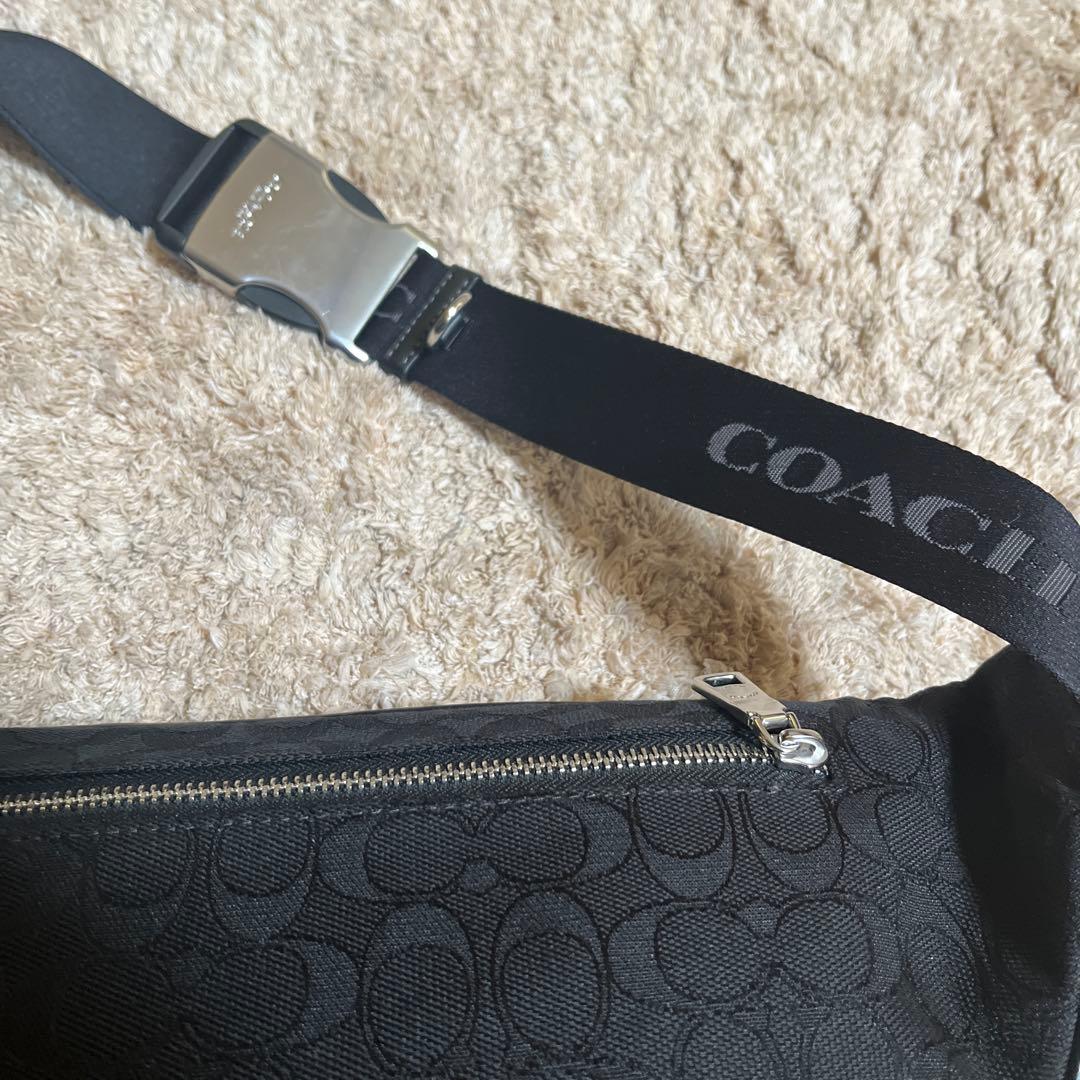 新作　COACH　レーサー ベルトバッグ・シグネチャー ジャカード　ボディバッグ