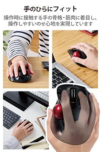エレコム マウス ワイヤレス トラックボール (親指) 赤玉 6ボタン チルトm