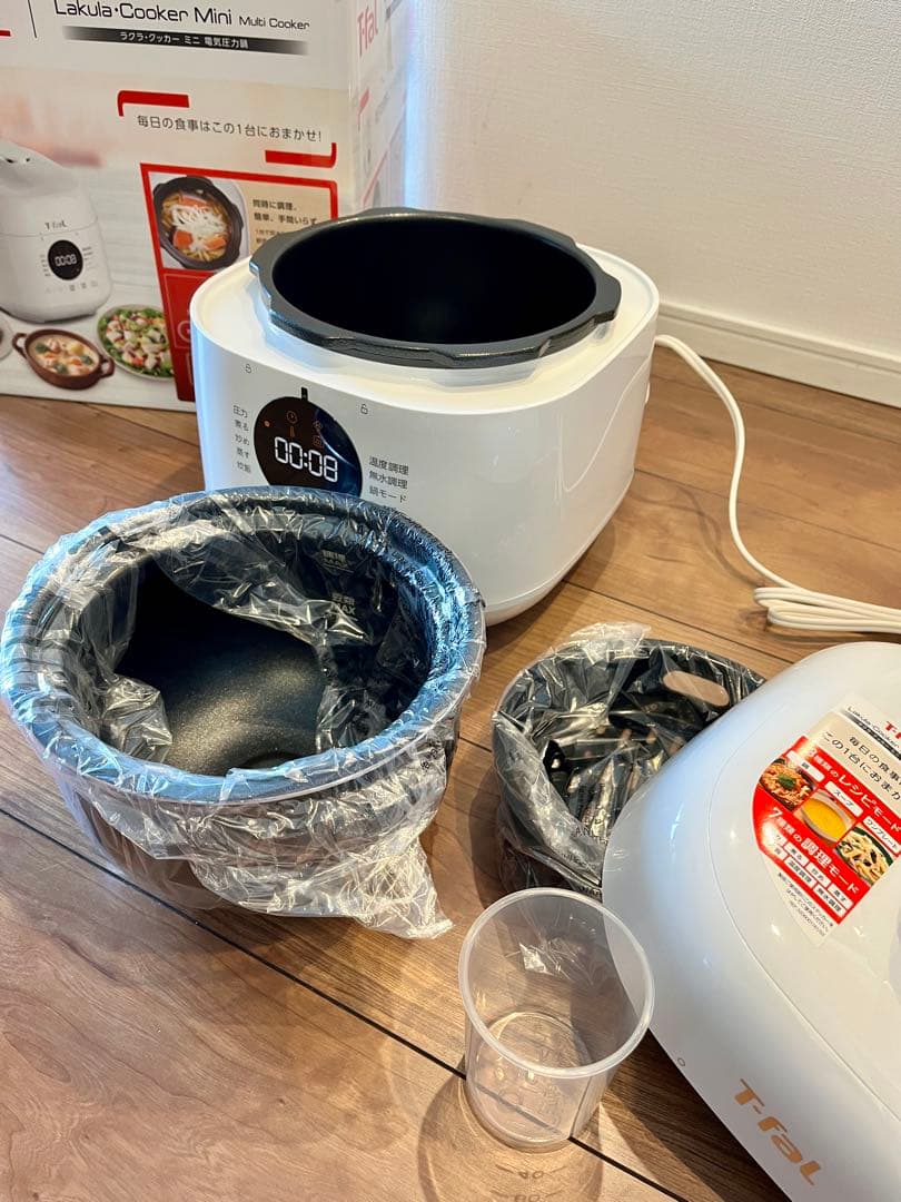 【新品・未使用品】T-fal ラクラクッカーミニ 電気圧力鍋（箱あり）ホワイト