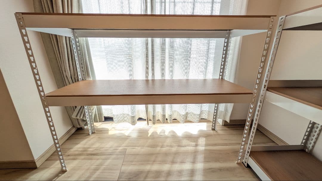 【引越し！急募！】スチールラック 5段 ホワイト/ブラウン