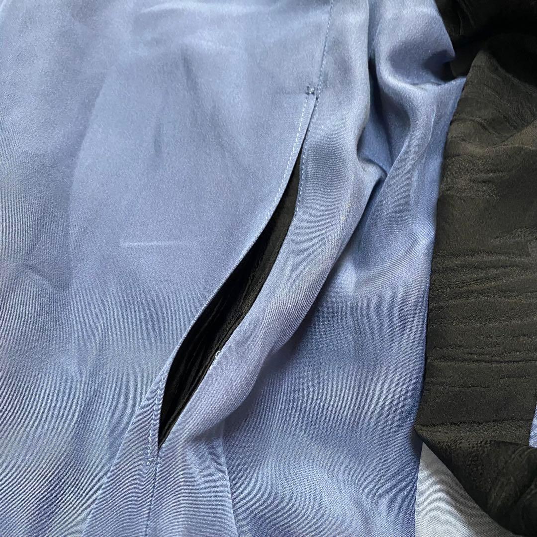 【希少】 着物リメイク スカジャン 笹と虎 シルク グラデーション