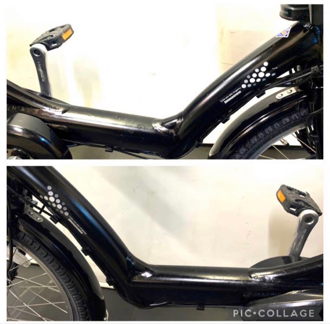 1年保証 ブリヂストン　20インチ　子供乗せ　3人乗り　黒色　電動アシスト自転車