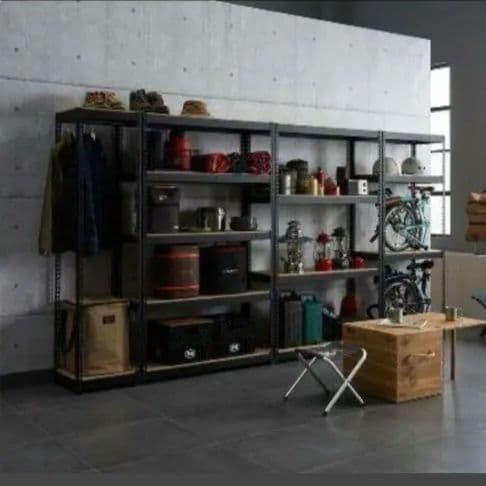 スチールラック 5段 ブラック・ブラウン