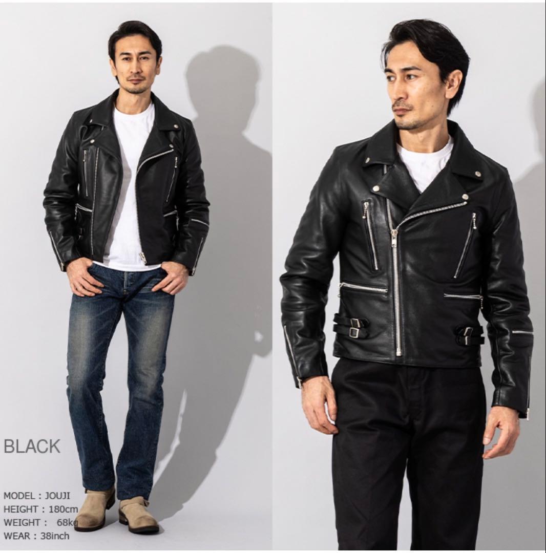 HORN WORKS UKダブルライダースジャケット ブラック L ロンジャン