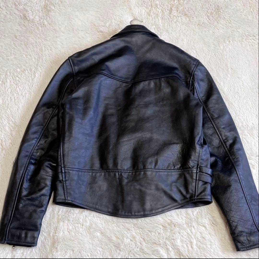 HORN WORKS UKダブルライダースジャケット ブラック L ロンジャン