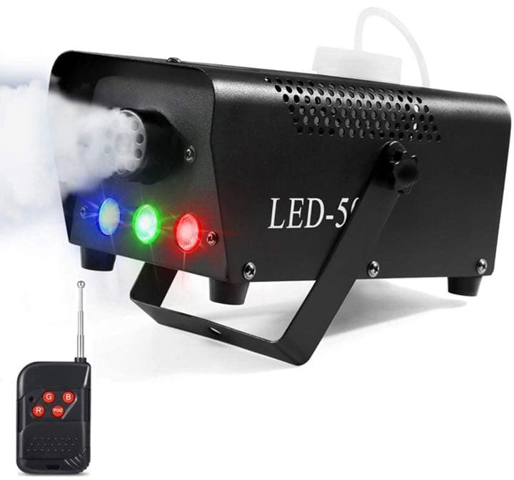 スモークマシン フォグマシン 500W 3 LED RGBモード 赤、緑、青