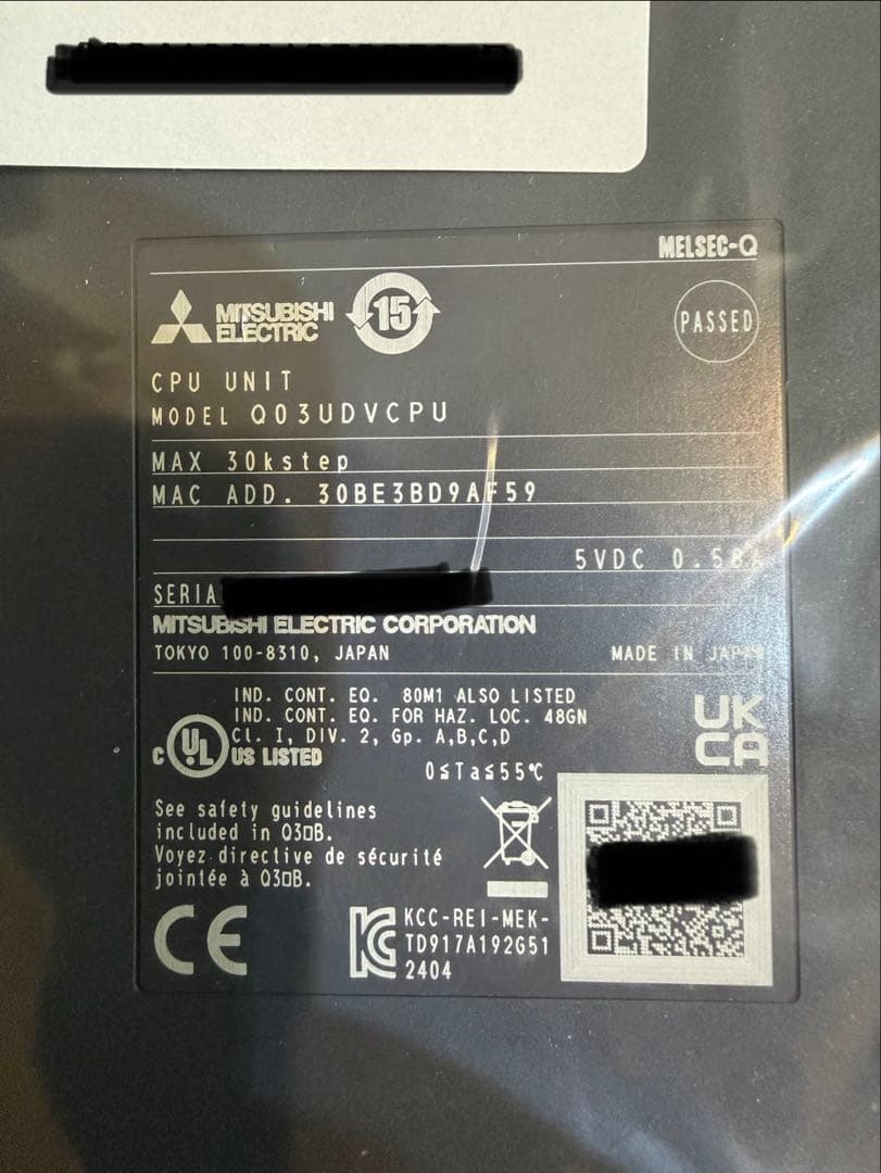 三菱電機　Q03UDVCPU シーケンサ