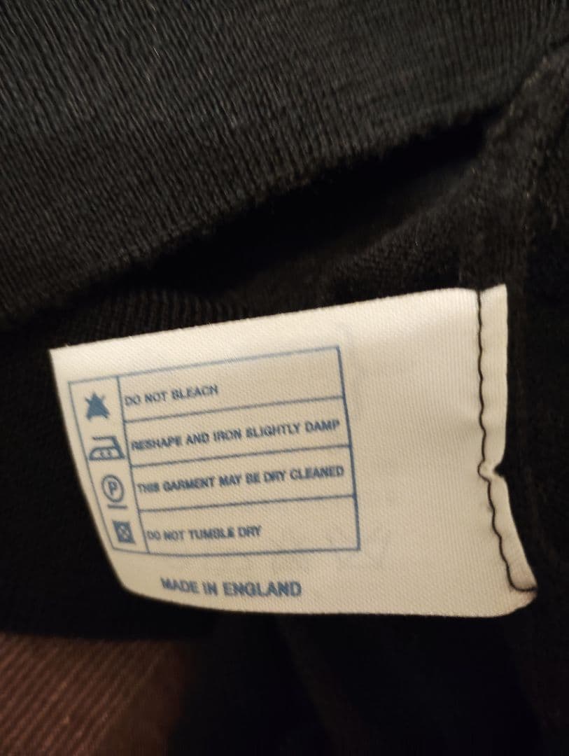 英国製 ジョンスメドレー長袖ウール ニットポロ ブラック