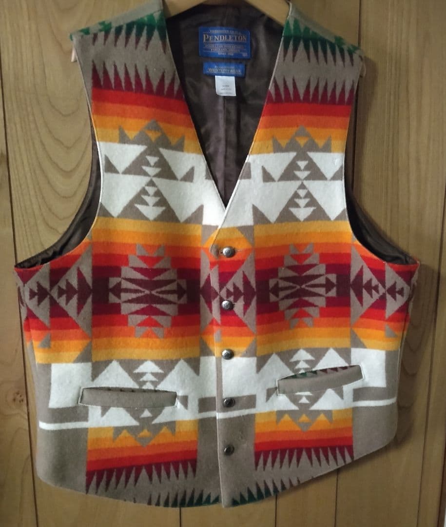 ✨【USA製 L】ペンドルトン ネイティブ柄 ウールベスト ウエスタン