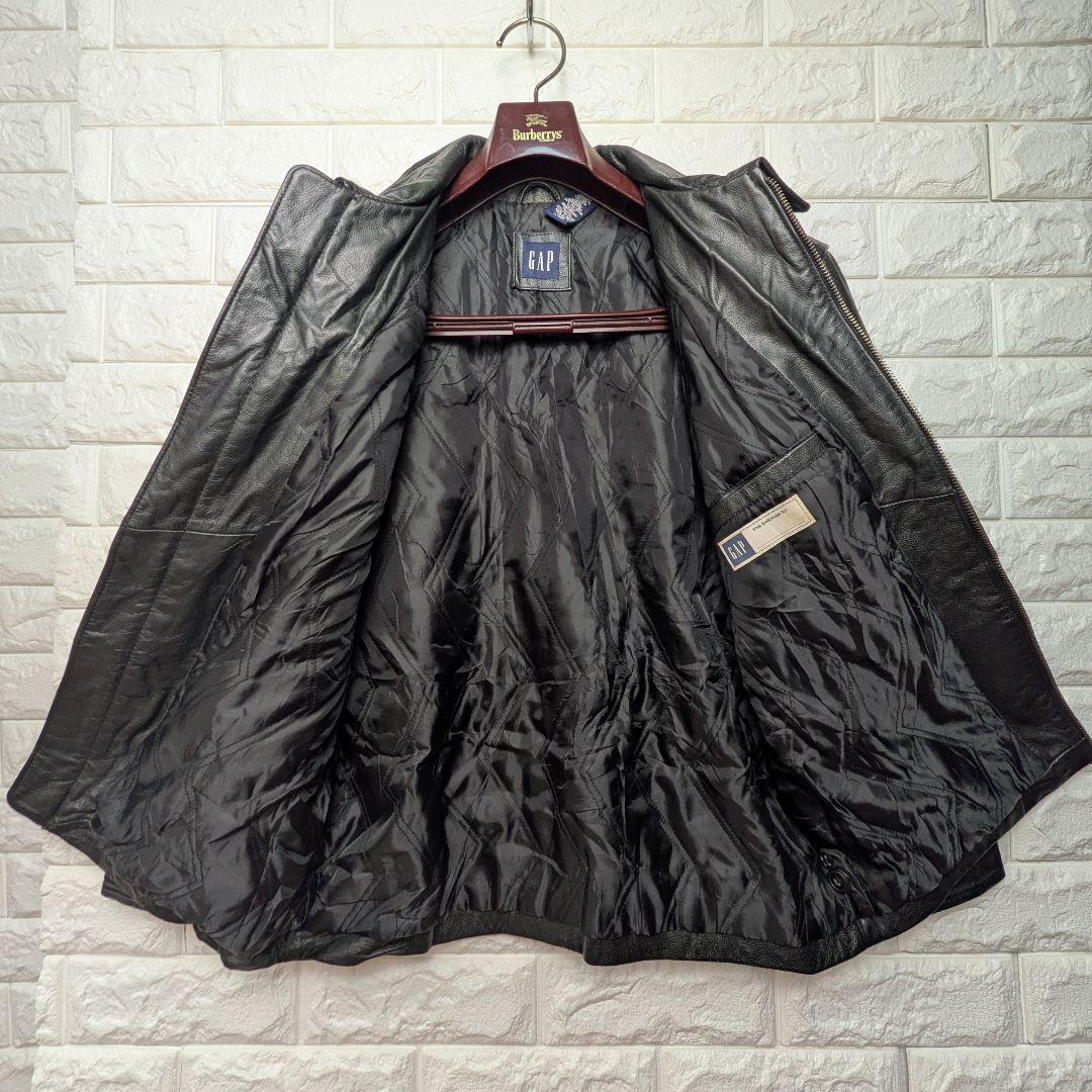 さ*と様 90s OLD GAP ギャップ レザージャケット XL/TG ブラッ