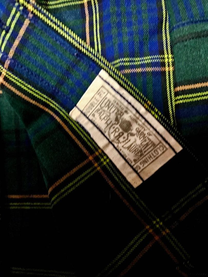 menzo92送DOUBLE RLアーカン チェック長袖ネルシャツ（XL)