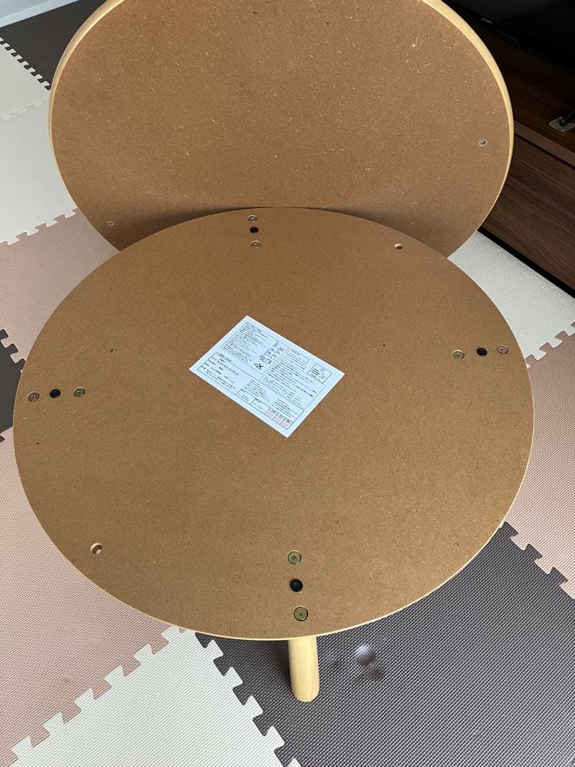 木製円形こたつテーブル（ヒーター付き）