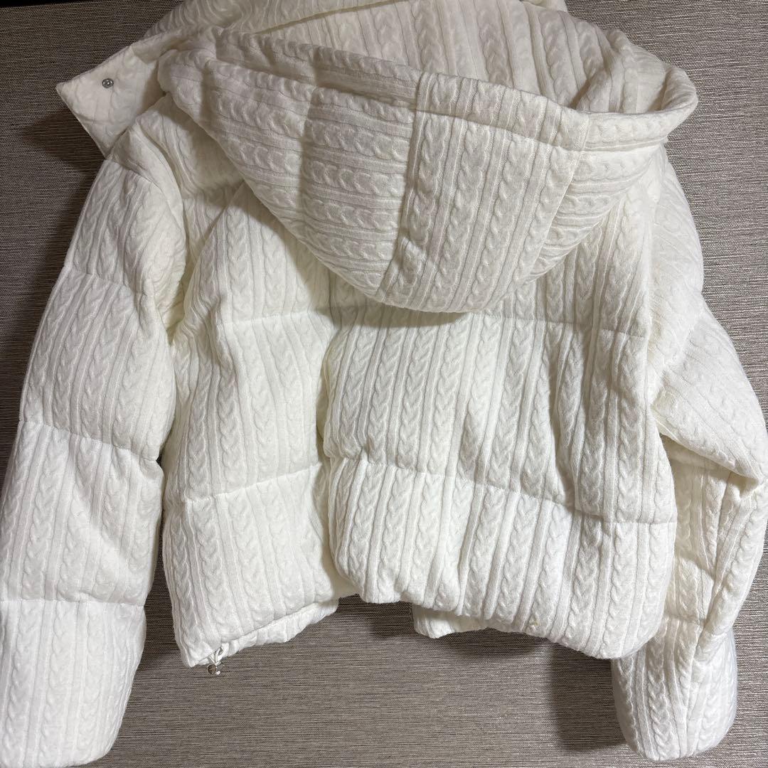 MERCURYDUO 今期ケーブルニットダウンジャケット ホワイトM