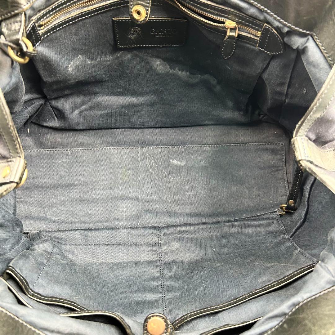 希少✨ GANZO ガンゾ トートバッグ A4収納可 レザー 肩掛け 大容量