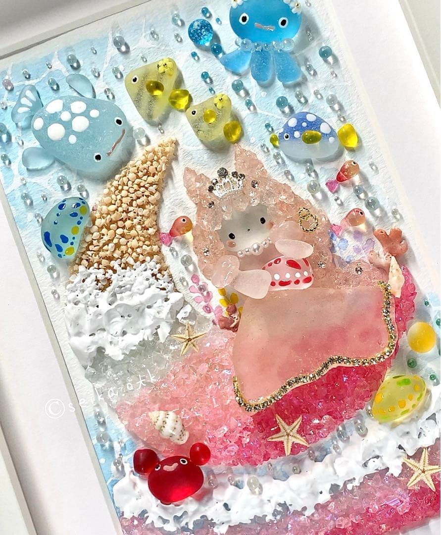 海のお月様 ウミウシのプリンセス インテリア シーグラスアート アクアリウム
