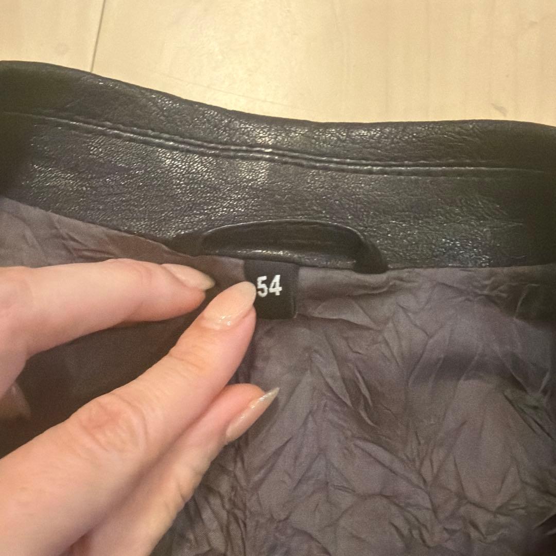 【新品】GIORGIO ARMANI 黒タグ レザーテーラードジャケット