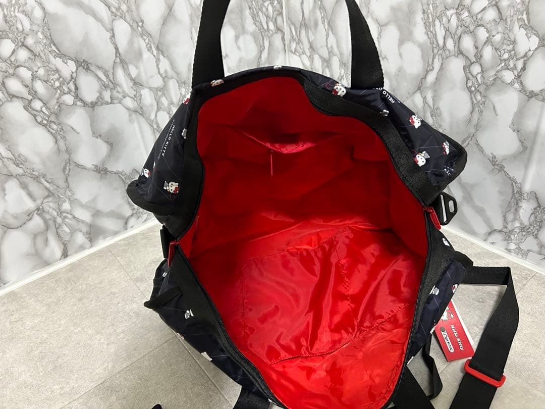 レスポートサック　ハローキティ　ボストンバッグ　旅行用バッグ　リボン& ポーチ